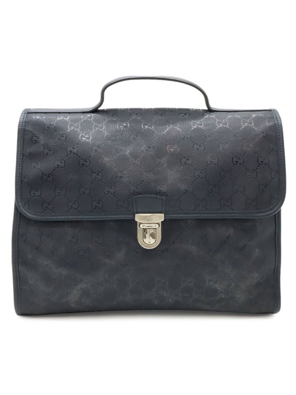 Gucci Children's Kids GG Supreme Backpack School Leather Navy Red Silver